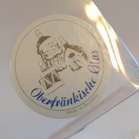 Oberfrankische Glas Red Heart Glass Ornament with Bow Made in Germany Box - Picture 4 of 4